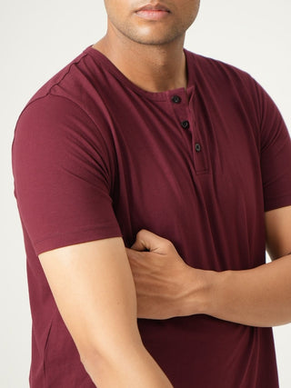 King Fit - Henley Short Sleeve - Red Rock