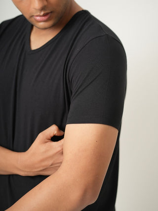 King Fit - V-Neck Short Sleeve - Charcoal Black