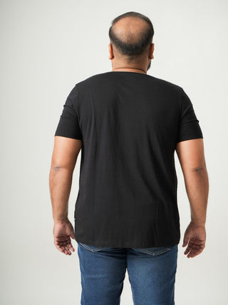 Balanced Fit - Henley Neck Short Sleeve - Charcoal Black
