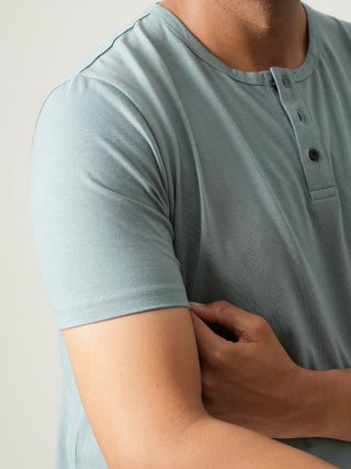 King Fit - Henley Short Sleeve - Sage Blue