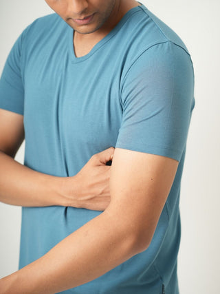 King Fit - V-Neck Short Sleeve - Cobalt Blue