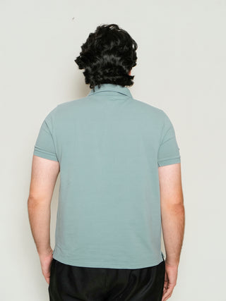 King Fit (B/K)  - Zip Polo Short Sleeve - Sage Blue