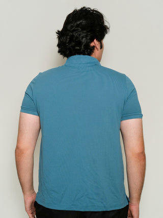 King Fit (B/K) - Button Polo Short Sleeve - Cobalt Blue