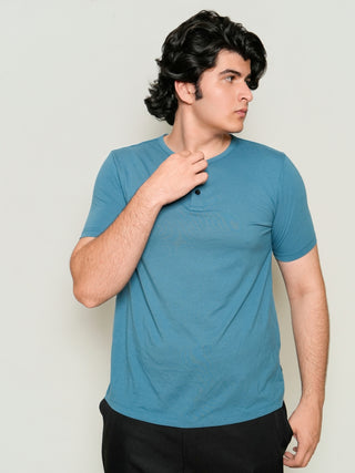 King Fit - Henley Short Sleeve - Cobalt Blue