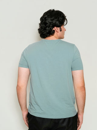 King Fit (B/K)  - V-Neck Short Sleeve - Sage Blue