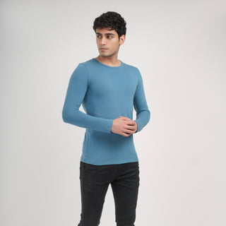 V - Fit Crew Neck Long Sleeve - Cobalt Blue
