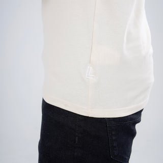V - Fit Henley Neck Short Sleeve - Sand Beige