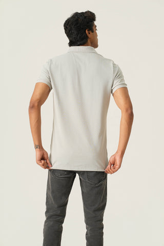 Sleek Fit - Zip Polo Short Sleeve - Granite Gray