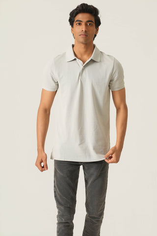 Sleek Fit - Button Polo Short Sleeve - Granite Gray
