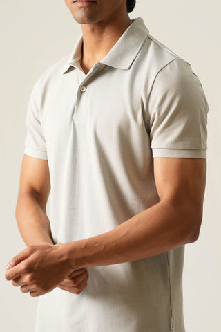 Sleek Fit - Button Polo Short Sleeve - Granite Gray