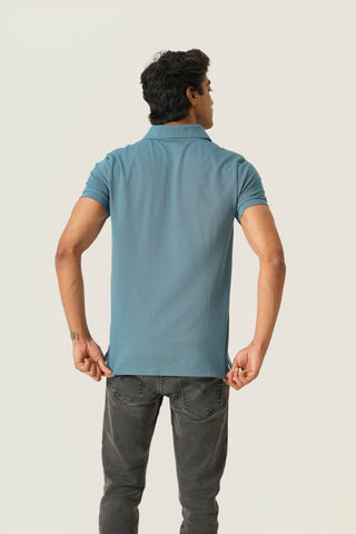 Sleek Fit - Zip Polo Short Sleeve - Cobalt Blue