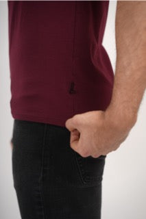 Sleek Fit- V-Neck Short Sleeve- Red Rock