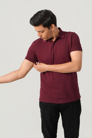 Define Fit - Button Polo Short Sleeve - Red Rock