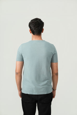 Define Fit - Henley Neck Short Sleeve - Sage Blue
