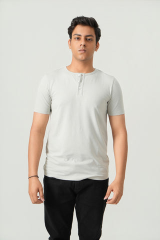 Define Fit - Henley Neck Short Sleeve - Granite Gray
