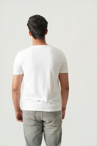 Define Fit - Henley Neck Short Sleeve - Classic White