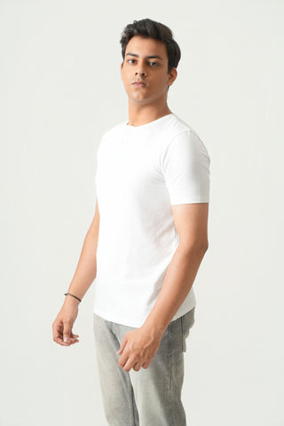 Define Fit - Henley Neck Short Sleeve - Classic White