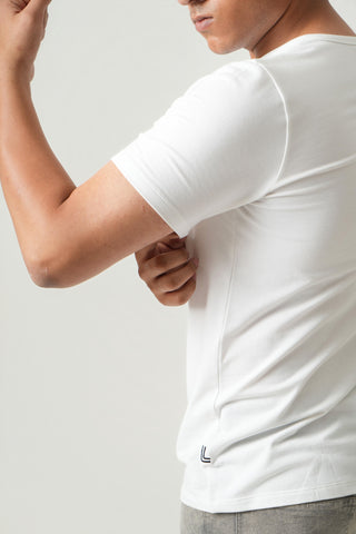 Define Fit - Henley Neck Short Sleeve - Classic White