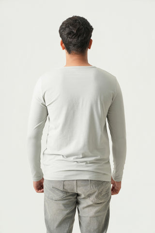 Define Fit - Henley Neck Long Sleeve - Granite Gray