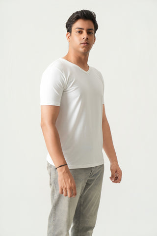 Define Fit - V-Neck Short Sleeve - Classic White