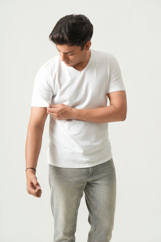 Define Fit - V-Neck Short Sleeve - Classic White