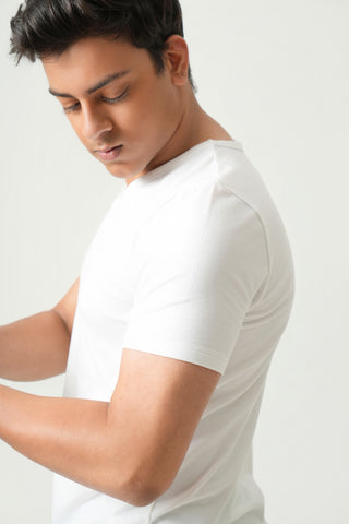 Define Fit - V-Neck Short Sleeve - Classic White