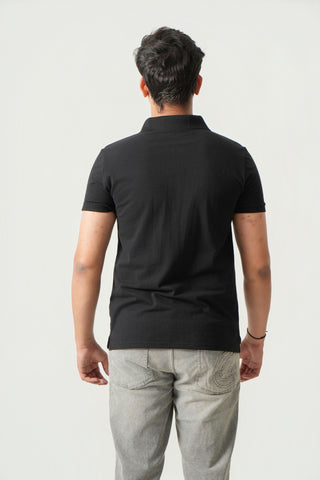Define Fit - Button Polo Short Sleeve - Charcoal Black