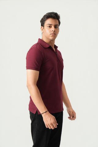 Define Fit - Zip Polo Short Sleeve - Red Rock