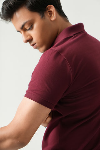 Define Fit - Zip Polo Short Sleeve - Red Rock