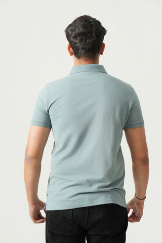 Define Fit - Button Polo Short Sleeve - Sage Blue