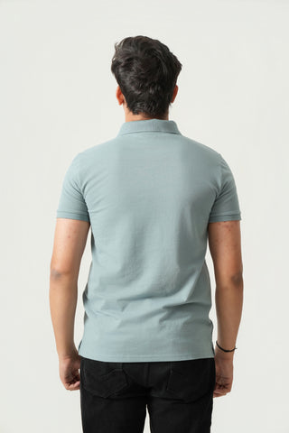 Define Fit - Zip Polo Short Sleeve - Sage Blue