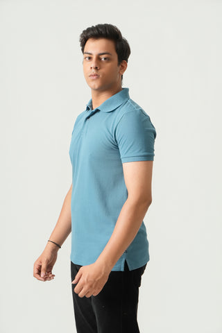 Define Fit - Button Polo Short Sleeve - Cobalt Blue