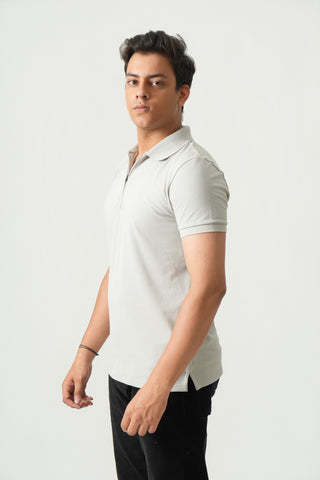 Define Fit - Zip Polo Short Sleeve - Granite Gray
