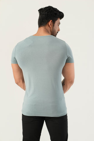 Power Fit - V-Neck Short Sleeve - Sage Blue