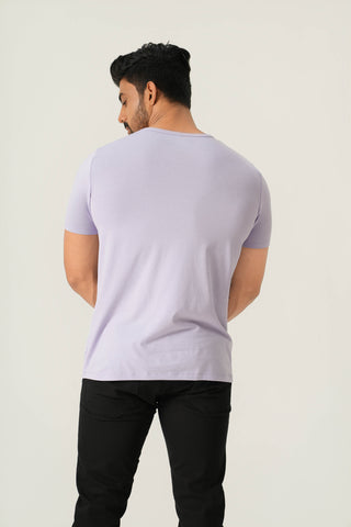 V-Taper Fit (S/V) Henley Neck Short Sleeve - Mauve Purple