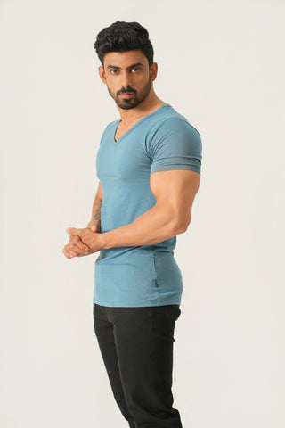 Power Fit - V-Neck Short Sleeve - Cobalt Blue