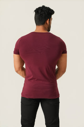 Power Fit - Henley Neck Short Sleeve - Red Rock