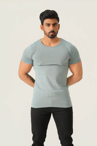 Power Fit - Crew Neck Short Sleeve - Sage Blue