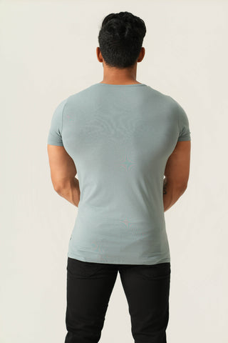 Power Fit - Crew Neck Short Sleeve - Sage Blue