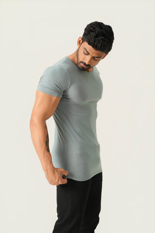Power Fit - Crew Neck Short Sleeve - Sage Blue