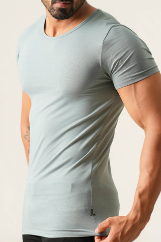 Power Fit - Crew Neck Short Sleeve - Sage Blue
