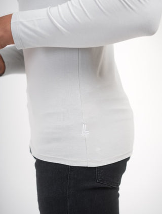 Sleek Fit- Henley Neck Long Sleeve- Granite Gray