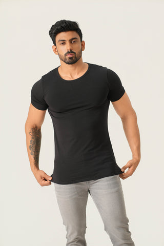 Power Fit - Crew Neck Short Sleeve - Charcoal Black