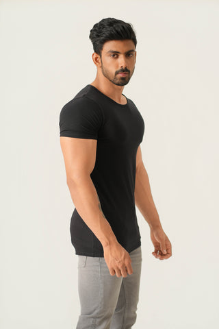 Power Fit - Crew Neck Short Sleeve - Charcoal Black