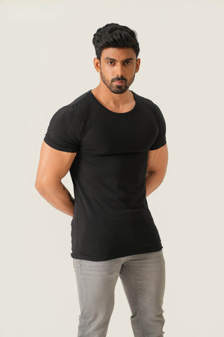 Power Fit - Crew Neck Short Sleeve - Charcoal Black