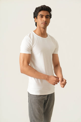 Sleek Fit- Crew Neck Short Sleeve- Classic White