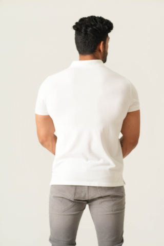 Power Fit - Button Polo Short Sleeve - Classic White