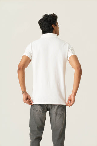 Sleek Fit - Button Polo Short Sleeve - Classic White