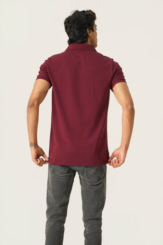 Sleek Fit - Button Polo Short Sleeve - Red Rock