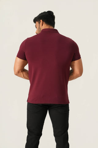 Power Fit - Zip Polo Short Sleeve - Red Rock